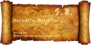 Vertán Milán névjegykártya