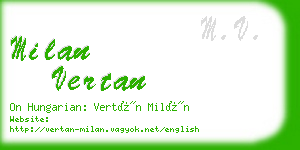 milan vertan business card